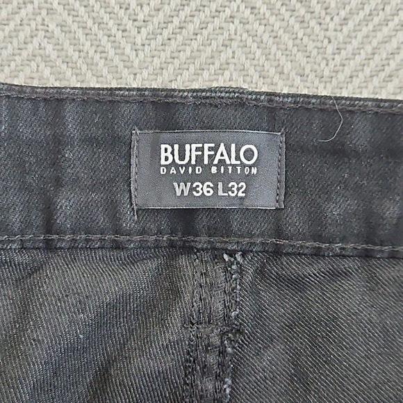Buffalo David Bitton Ash Jeans Men's Size W36 L32 Black Slim Fit NWT Classic - Picture 5 of 15